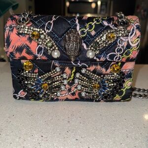 Kurt Geiger Black Mini Bag with Chain Strap and Flap Closure